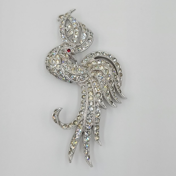 Vtg peacock cocktail brooch or pendant - Picture 7 of 8